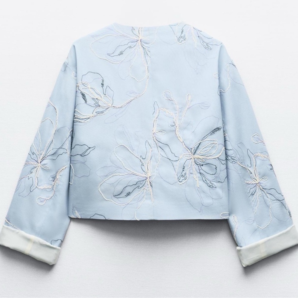 ZARA EMBROIDERED ROUND NECK JACKET - Picture 12 of 16